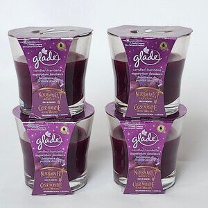 LOVELY GLADE Sugarplum Fantasies Luscious Plum and Violet Candle Lot of 4 BNIP